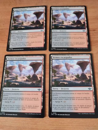 4 Cartas Magic Yermos Escarpados