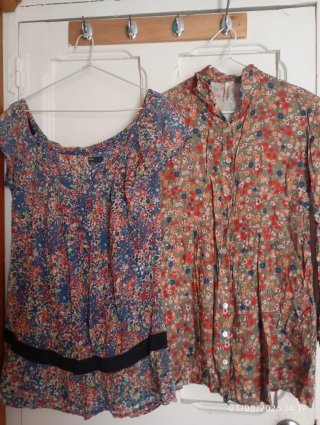 Vestido floral verde y rojo