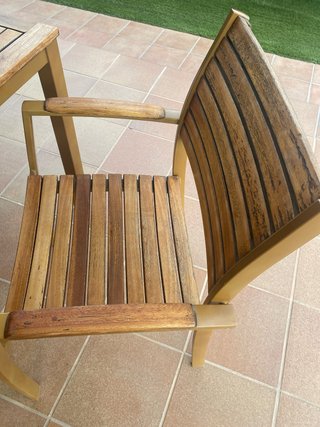 Mesa de jardín teca y 4 sillas