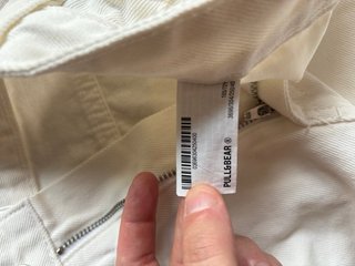 Shorts in Denim Bianco Pull&Bear Taglia L