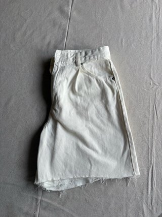 Shorts in Denim Bianco Pull&Bear Taglia L