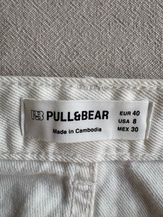 Shorts in Denim Bianco Pull&Bear Taglia L