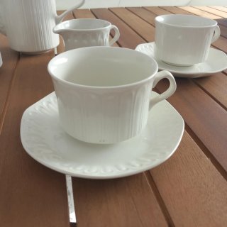 Juego de desayuno porcelana blanco