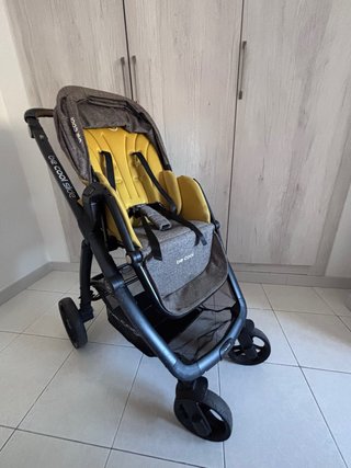 Carrito Be Cool Slide Amarillo y Gris c/capazo