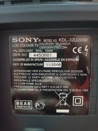 Televisión Sony Gris y Plata