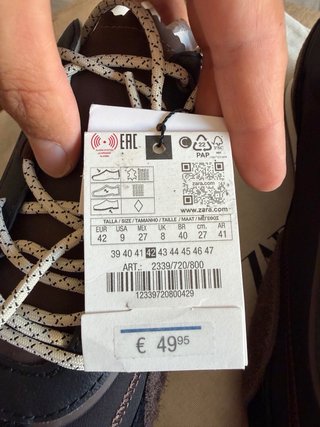 Zapatillas Zara Talla 42 Retro Marrón/Negro