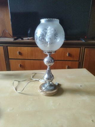 2 Lámparas de mesa cristal y metal