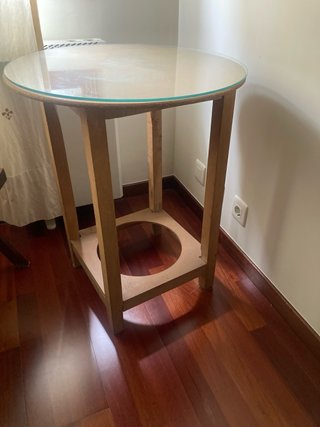 Mesa camilla madera y cristal