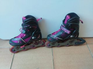 Patines en línea extensibles 34-37 y protecciones