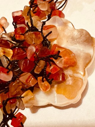 Collana etnica 8 fili corniola fiore