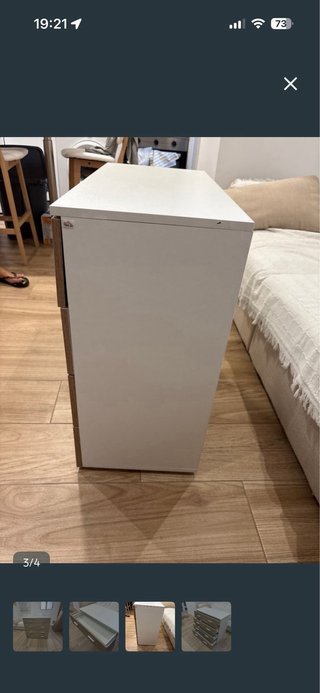 Cómoda de 4 cajones 35x76x72