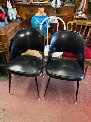 Sillas Retro Vintage Mid-Century Negras