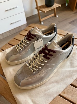 Zapatillas Zara Retro Plateadas Talla 44
