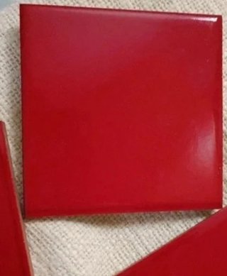 Lote 4 Azulejos Cerámica Rojos 10x10