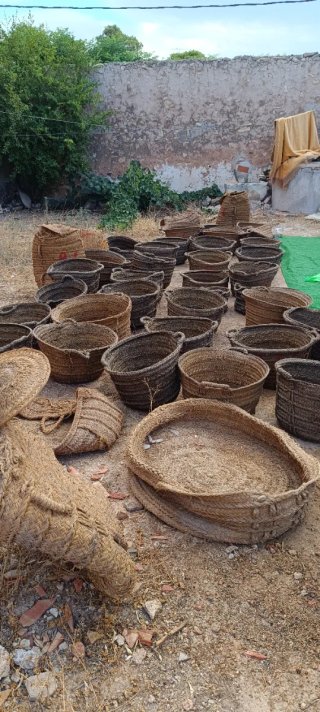 Lote 40 Capazos de Esparto Antiguos
