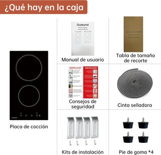Placa Vitrocerámica GUDSUNAL 2 Zonas 3000W