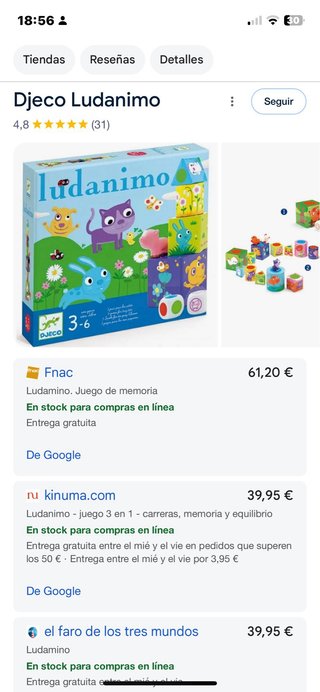 Juego educativo Djeco Ludanimo 3-6 años