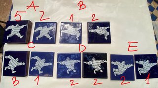 LOTE Azulejos Vintage Michelin Bibendum - 21 uds