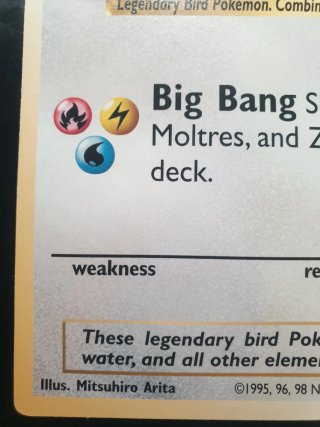 Articuno Zapdos and Moltres 1999 PROMO