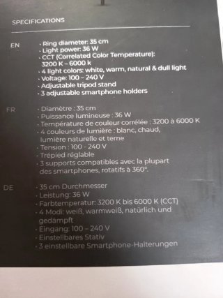 XQISIT Aro de Luz LED 14 Dimmable