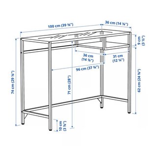 Mesa recibidor cristal y metal negro