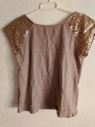 Camiseta lentejuelas elefante M