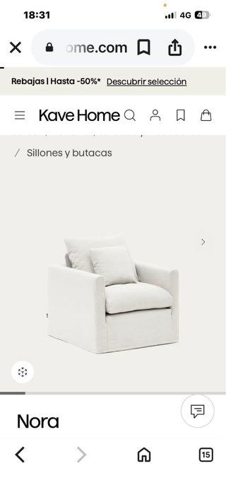 Sillón Kave Home Blanco