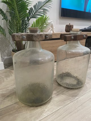 Garrafas damajuana vidrio MADERA