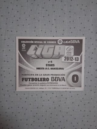 Cromo Iniesta 2012/2013