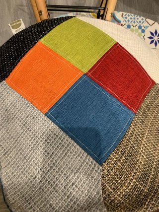 Juego 4 Sillas Patchwork Tela y Madera