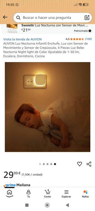 Luz Nocturna AUVON Sun-glow (2 uds)