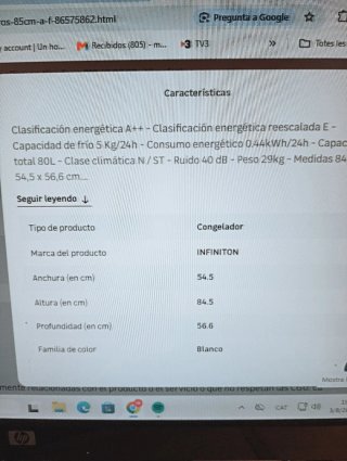 Congelador Milectric bajo encimera FRV87 A++