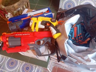 Lote 3 Pistolas Nerf + Accesorios