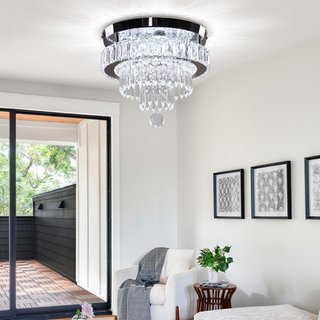 Lámpara Techo LED Cristal 30cm + Mando