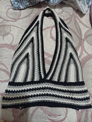 Top de crochet con rayas