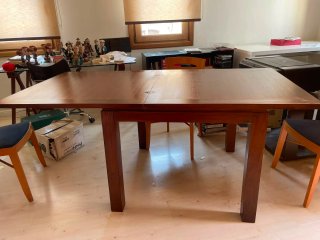 Mesa comedor 90x90 extensible madera