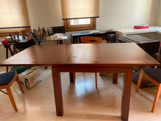 Mesa comedor 90x90 extensible madera