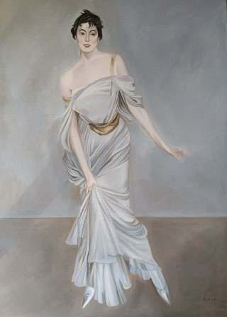 Dipinto olio su cartoncino 70x50 Boldini