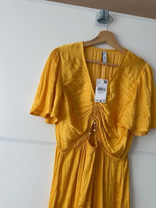 Vestido Mango Largo Amarillo