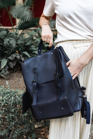 Mochila de cuero - G.25 Alameda Notte Blu