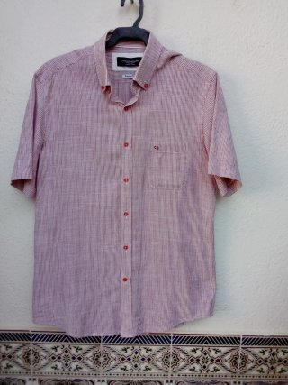 Camisa Carlos Cordoba Rayas Manga Corta Talla 40