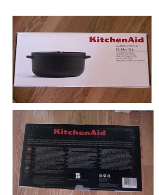 Olla KitchenAid Hierro Fundido 5.6L Negra