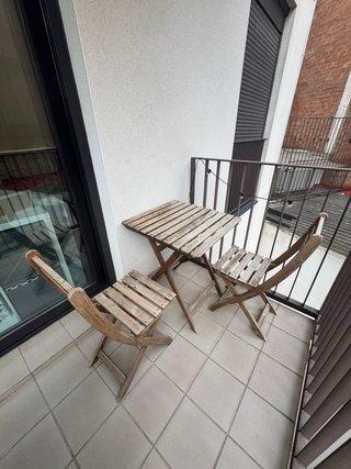 Mesa exterior y 2 sillas madera plegables IKEA