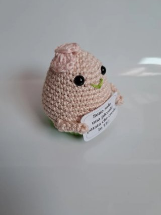 Amigurumi patata con messaggio