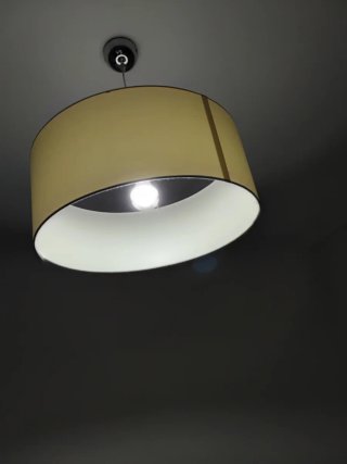 2 Lámparas de Techo Tela y Metal Cristal de Murano