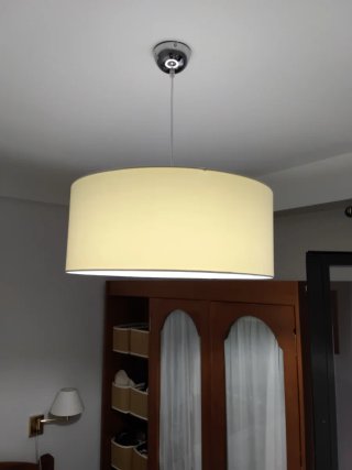2 Lámparas de Techo Tela y Metal Cristal de Murano