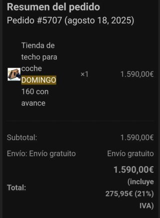 Tienda de techo para cualquier coche.