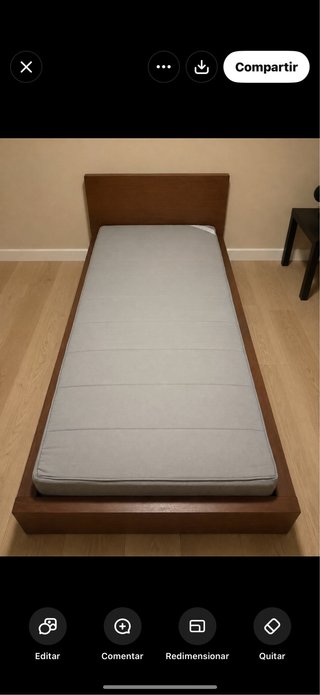 Cama y somier de madera nuevos