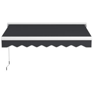 Toldo retráctil negro y blanco