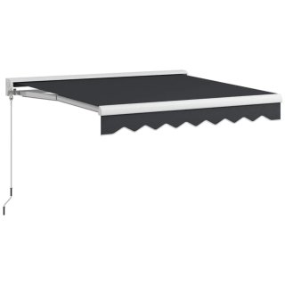 Toldo retráctil negro y blanco